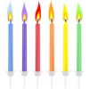 Sviečky tortové s farebným plameňom, 6ks