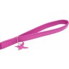 COLLAR Kožené vodítko Glamour, 122cm/25mm, ružová