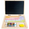 ECOTOYS Vzdelávacia drevená magnetická tabuľa na notebook