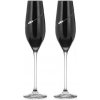 Diamante Diamante poháre na šampanské Silhouette City Black s kamienkami
