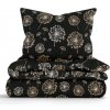 MKLozkoviny.sk Predĺžené bavlnené obliečky Renforcé – Púpavy čierne - 140 × 220 cm - 70 x 90 cm