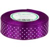 Stuha saténová violet s bodkami 2,5 cm / 22 m
