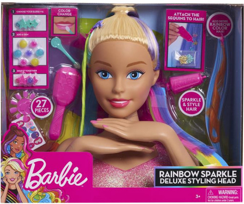 Barbie česací hlava s duhovými vlasy 30 x 25 cm od 57,65 € - Heureka.sk