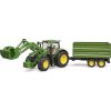Bruder 3155 John Deere 7R 350 s čelným nakladačom a dvojnápravovým sklápacím prívesom 1:16