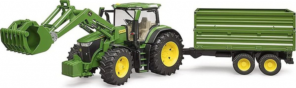 Bruder 3155 John Deere 7R 350 s čelním nakladačem a přívěsem