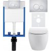 CERANO - Kompletný podomietkový WC set Lite/Dure - biela lesklá - WC tlačidlo Duo, chróm - na zamurovanie - 51,5x35 cm CER-8050BD84282