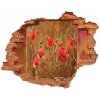 4D diera na stenu Poppies triptych 90x70 cm
