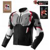 REBELHORN BORG II BLACK GREY RED PÁNSKA TEXTILNÁ MOTOCYKLOVÁ BUNDA ŠEDÁ