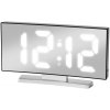 E-CLOCK DCX-966 LED budík, digitálne hodiny s bielym podsvietením, čierna