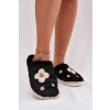 Čierne papuče s kvetmi Selinne čierna | biela | krémová 38/39 Boto 5905677757293