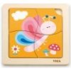 Drevené puzzle pre najmenších Viga 4 ks Motýlik Multicolor