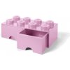 LEGO® úložný box so šuplíkmi 250x500x180mm svetlo ružový