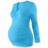 Jožánek Tehotenské Tričko Tunika Eva S Dlhým Rukávom-tyrkys-M/L