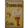 Ceduľa Strawberry Eis 30cm x 20cm Plechová tabuľa