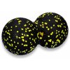 Dvojitá masážna loptička MassBall, priemer 8 cm, čierna a žltá