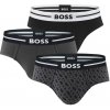 BOSS - slipy 3PACK BOLD modern black & gray B logo z organickej bavlny - limitovaná fashion edícia (HUGO BOSS)-L (90-98 cm)