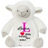 Plyšový baranček s údajmi dieťatka pre dievča