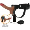 Pretty love - universal harness briefs with vibrating and squirting dildo 15.5 cm mulato