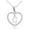 Strieborný náhrdelník písmeno v srdci 