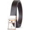 Kožený dámsky opasok LUXURY ROSE, šírka 2.5cm - Tmavo hnedá (VLUXURY-ROSE-TH)