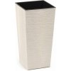 Kvetináč LAMELA, kvetináč FINEZIA ECO DLUTO - vrúbok 19 x 19 cm, výška 36 cm, biely (1311117481)