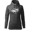 Still Plays With Planes - Mikina dámská Cape s kapucí - XL ( Tmavá bridlica (sivá so zeleným nádychom) )