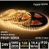 LEDprodukt 13m PROFI LED pásik 120LED/m SMD2835 14,4W/m prúd. driver teplá biela IP20 24V