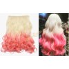 Clip in rýchlopás kučeravý na predlžovanie a zahustenie vlasov ombre 888 / 613T Hot Pink