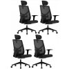 MERCURY 4PACK Ergonomická kancelárska stolička ARES čierna, vysoké postavy (4 ks)
