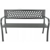 Záhradná lavička Bauerkraft kovová sivá s operadlom 125x49 cm