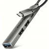 AXAGON HUE-STC, 4x USB ALU STRIP hub, 1x USB-A 5Gbps, 2x USB-A & 1x USB-C 480Mbps, kábel USB-C 12cm Axagon