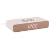 Budík Retro Flat LED, biely, s indukčným nabíjaním