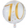 Balón 70. narodeniny biely 35cm 1ks