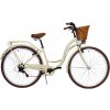 Dámsky mestský bicykel Jasmine B204-yellow s košíkom 28