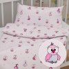 Biante Detské bavlnené posteľné obliečky do postieľky Sandra SA-726 Ružové sovičky na bledo ružovom Do postieľky 90x140 a 40x60 cm