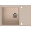 Sink Quality Sink55, kuchynský granitový drez 680x460x215 mm + chrómový sifón, béžová, SKQ-SINK.P.1KDO.X