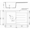 Mexen Bruno - drez granitový 79,5x49,5cm + batéria Flex, 1-komorový, čierna, 6513791010-77-Flex