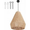tectake 406077 závesná lampa suri z juty v boho štýle, 40w - prírodné