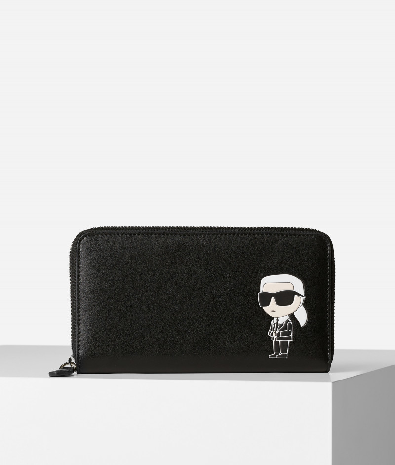 Karl Lagerfeld K IKONIK 2.0 LEATHER CONT WLLT None čierna