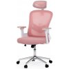 Autronic KA-K2031 PINK Kancelárska stolička, ružová sieťovina, biely plast, kolieska na tvrdé podlahy, 2D podrúčky