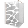Mexen Kioto paraván do sprchy Walk-in 70 x 200 cm, biely vzor 8 mm, brúsená meď - 800-070-101-65-97
