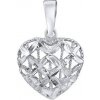 Silvego Strieborný 3D prívesok GARBO v tvare srdca ručne brúsený SILVEGOB15003S