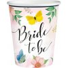 Papierové kelímky Bride to be, kvety - 6 ks 220ml