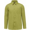 COTTON Pánska košeľa s dlhým rukávom KARIBAN, limetka, Varianta limetka, Veľkosť M