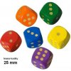 Hrací kostka dřevěná - Velká 25mm, 1ks (Detoa) Barva: Modrá