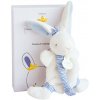 Doudou et Compagnie Paris hračka s úchytom na cumlík králiček 15 cm modrý