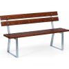 Parková lavička STANDARD s operadlom, zinková, 1500 mm, mahagón tmavý