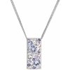 Evolution Group Strieborný náhrdelník so Swarovski kryštálmi fialový obdĺžnik 32074.3 violet