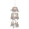J-Line by Jolipa Prírodné lapač snov s lososové pierkami Boho Feathers - Ø 13 * 50cm - J-Line by Jolipa