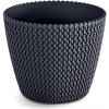 PlasticFuture Květináč Splofy antracit, 21,8 cm